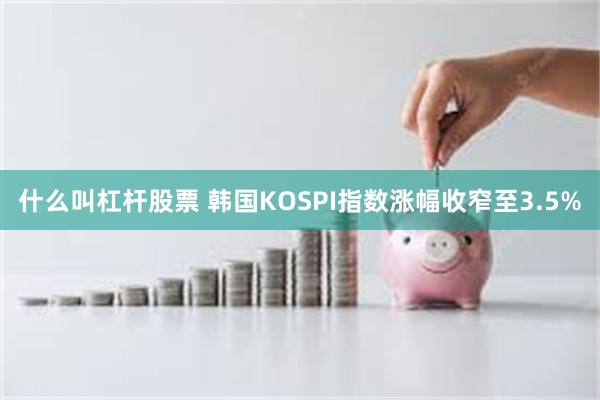 什么叫杠杆股票 韩国KOSPI指数涨幅收窄至3.5%